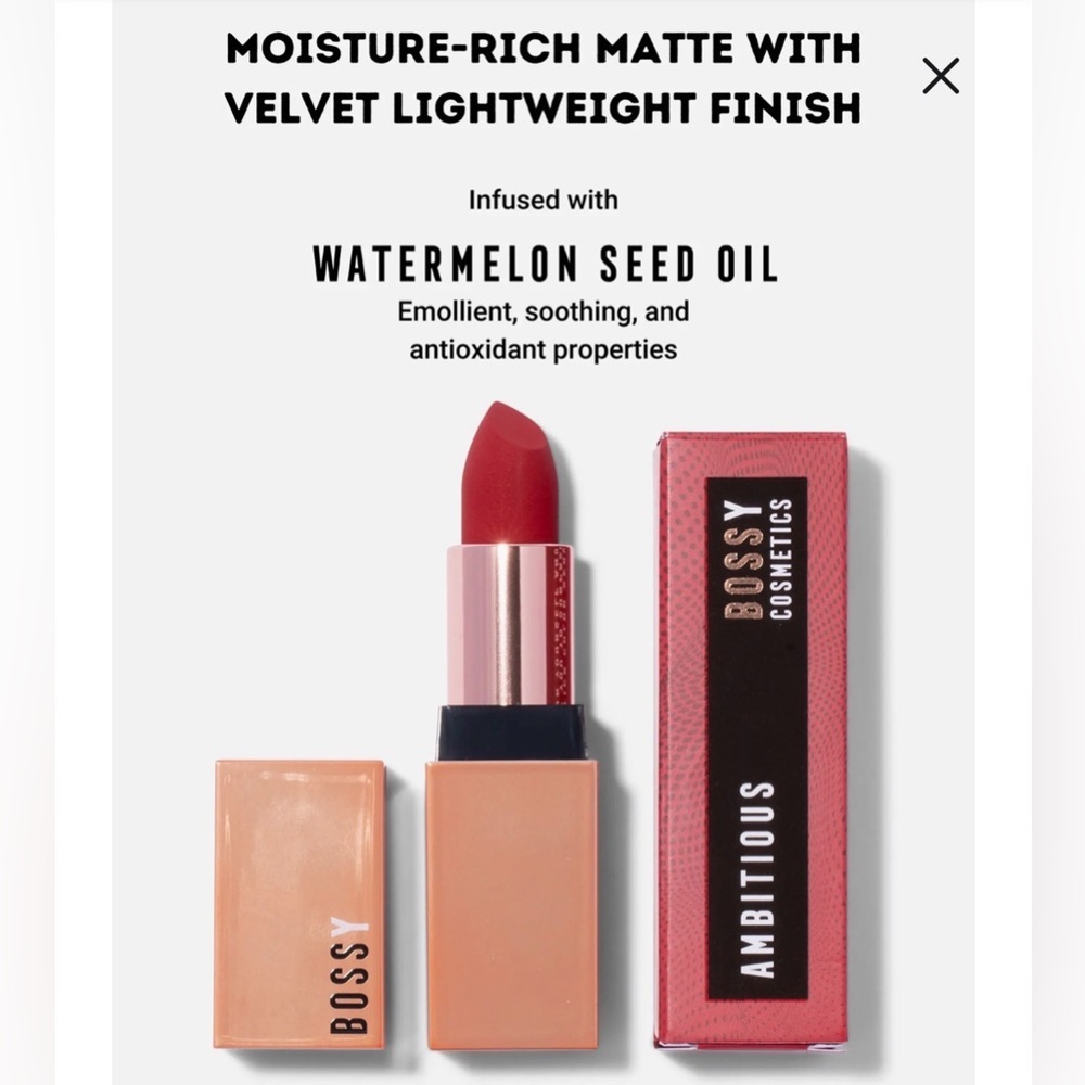 Bossy‎ Cosmetics Beauty Meets Ambition AMBITIOUS Lipstick 0.13 oz Full Size NEW